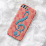 Treble Clef Geometric Triangles Teal and Pinks iPhone 6 Case