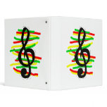 Treble Clef Graphic Black with Red Yellow Green binders