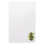 Treble Clef Graphic Black with Red Yellow Green Custom Stationery