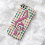 Treble Clef Mosaic Pattern Pink and Teal iPhone 6 Case