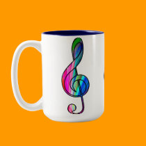 Treble clef note in color_ mugs