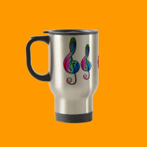 Treble clef note in color_ mugs