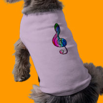 Treble clef note in color_ pet clothing
