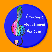 Treble clef note in color_ magnets