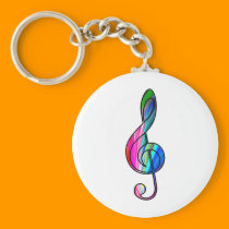 Treble clef note in color_ keychains