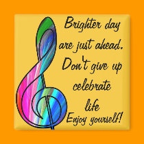 Treble clef note in color_ magnets
