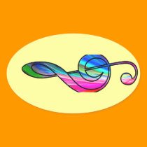 Treble clef note in color_ stickers