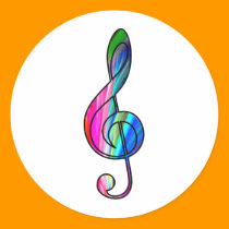 Treble clef note in color_ stickers