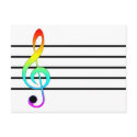 treble clef. rainbow. postcards
