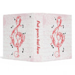 Treble clef red scrollwork sol note key vinyl binders