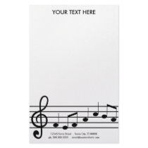 treble clef customized stationery