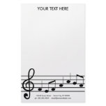 treble clef customized stationery