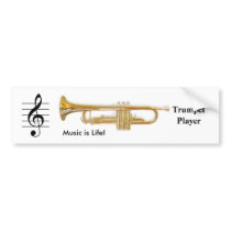 Treble Clef / Trumpet Bumper Sticker bumper stickers by arluz1 Treble Clef / Trumpet Bumper Sticker bumper stickers