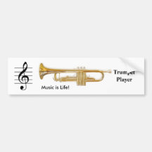 Treble Clef / Trumpet Bumper Sticker