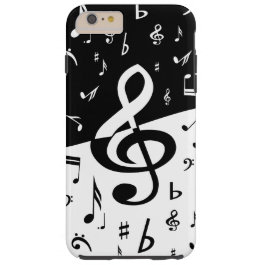 Treble Clef Wave Black and White Tough iPhone 6 Plus Case