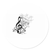 Treble Cleff Round Stickers