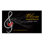 Treble Love Heart Music Musical Notes Symphony Business Cards