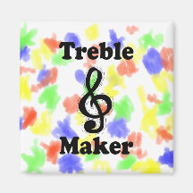 treble maker clef black funny music design fridge magnet