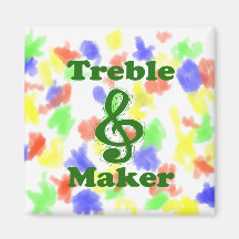 treble maker clef green funny music design fridge magnets