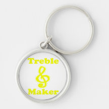 treble maker clef yellow funny music design key chain