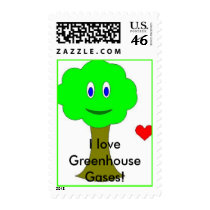Tree1, I love Greenhouse Gases! postage