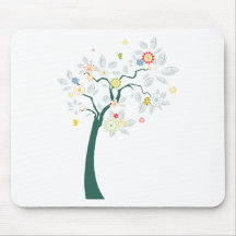 Tree ~ Abstract Flowering Tree Mouse Pad