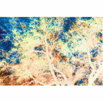 Tree abstract orange and blue background