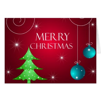 Tree and baubles - Card card