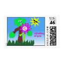 Tree and Flower Couple postage
