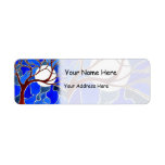 Tree and Moon on Canvas - Blue Return Address Label