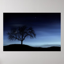 Tree and Moon Posters