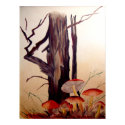 Tree and Mushrooms Print by artbyjolyn Tree and Mushrooms Print