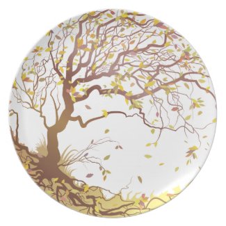 Tree and Wind Party Plate