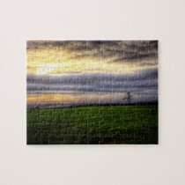 Tree at sunset HDR photography jigsaw puzzle puzzles