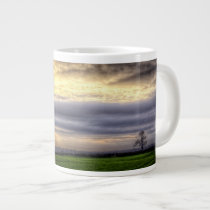 Tree at sunset HDR photography jumbo mug mugs