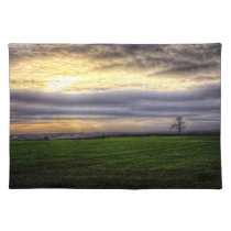 Tree at sunset HDR photography placemat placemats