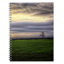 Tree at sunset HDR photography spiral notebook notebooks