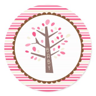 Tree Baby Shower Cupcake Toppers/Stickers zazzle_sticker