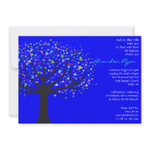 Tree Baptism Christening Custom Invitation boy