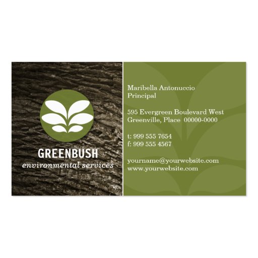 Tree Bark Environmental Business Card (front side)