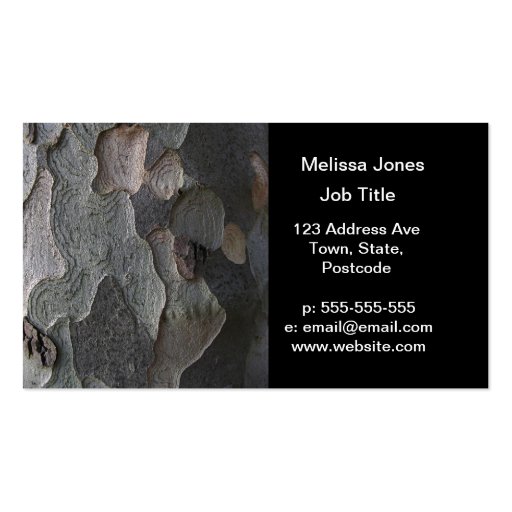 Tree Bark macro photography Business Card Templates (front side)