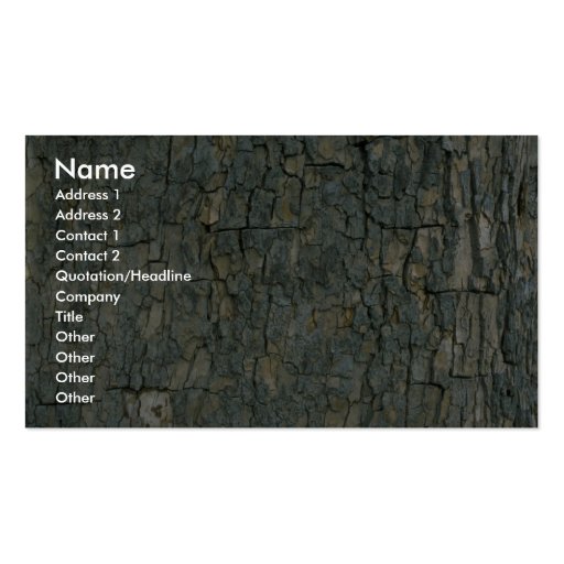 Tree bark texture business card templates (front side)