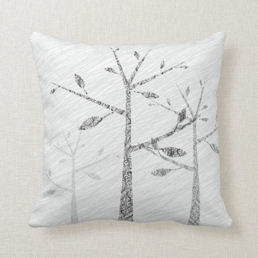 Tree Birds Silhouette Decorative Throw Pillow Zazzle