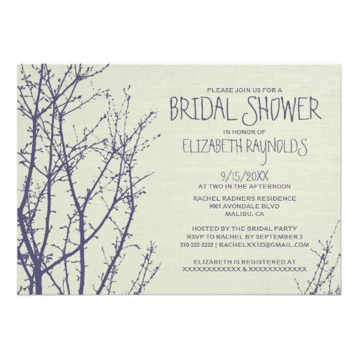Tree Branches Bridal Shower Invitations
