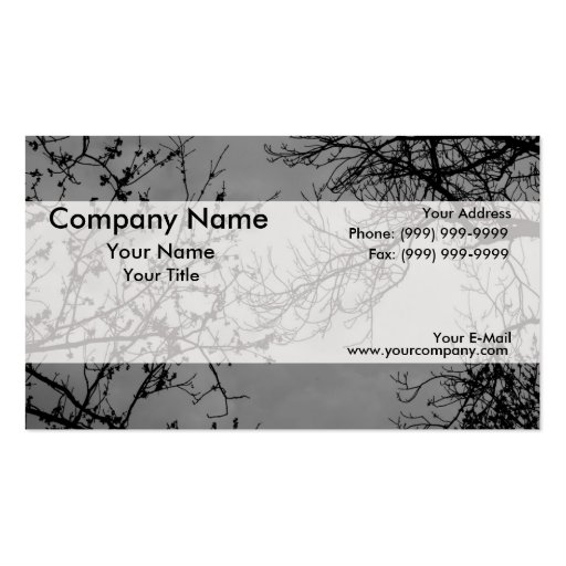 Tree branches on a dark sky. business card (front side)