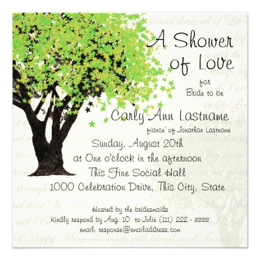 Tree Bridal Shower Custom Invites
