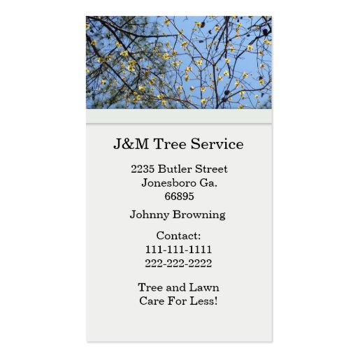 Tree Business Card (front side)
