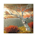 Tree by the Ocean Fridge Magnets