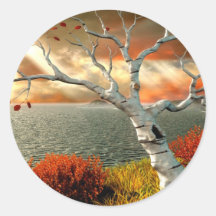 Tree by the Ocean Stickers