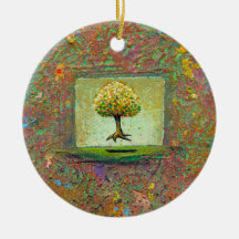 Tree earthy natural unique painting pretty art christmas tree ornaments